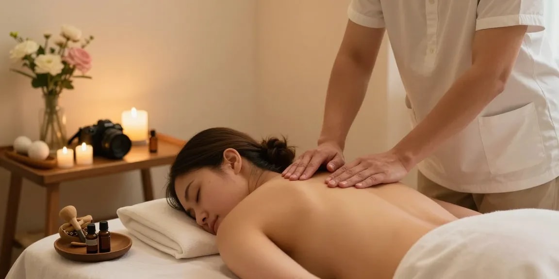 수원출장안마 massage therapy session with soothing oils and serene atmosphere
