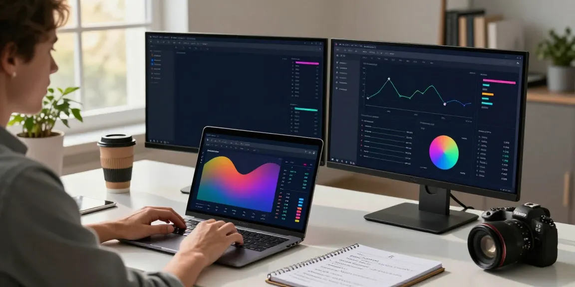 Content strategist analyzing SEO data for instant indexing strategies in a modern workspace