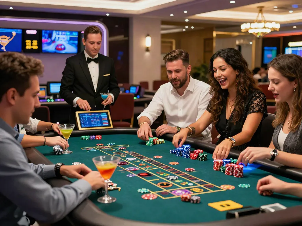 Dynamic gaming experience at http://sin88-onl.com/ with players enjoying a lively roulette table.