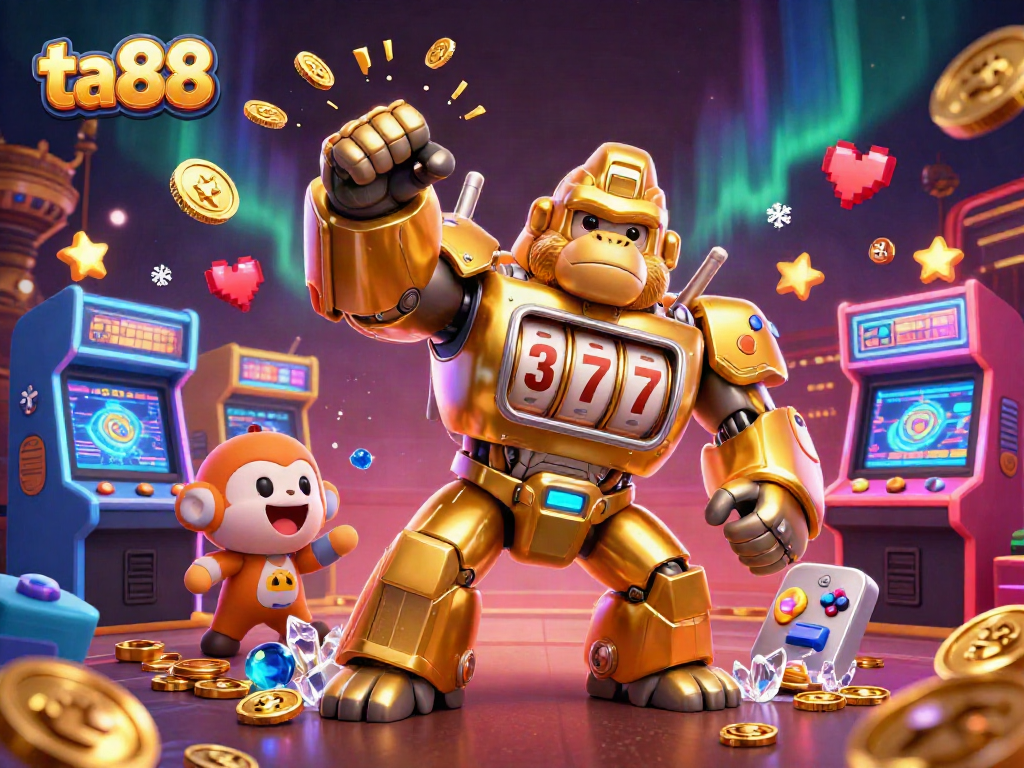 Experience exciting wins with ta88 in a vibrant 3D casino world filled with slot machines and dynamic characters.