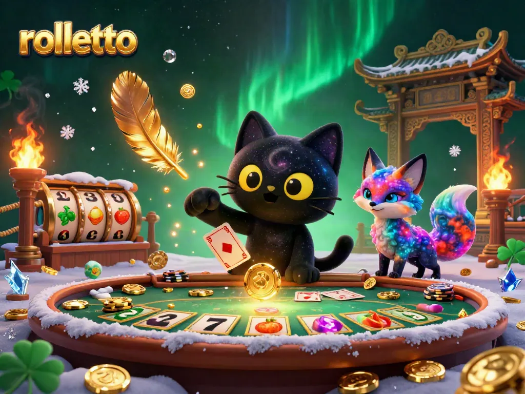 Engage in lively gameplay at rolletto's cosmic casino table with vibrant characters and dynamic winning elements.