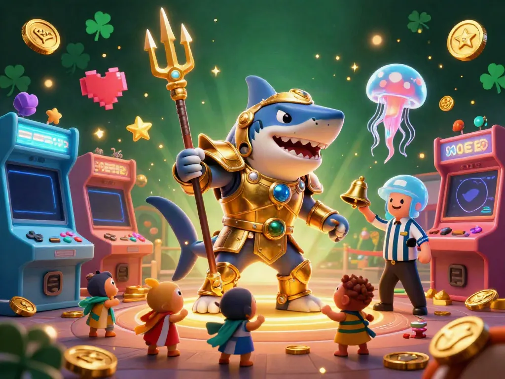 ZBET celebrates gaming action with a whimsical underwater colosseum featuring a gladiator tiger shark and vibrant game elements.