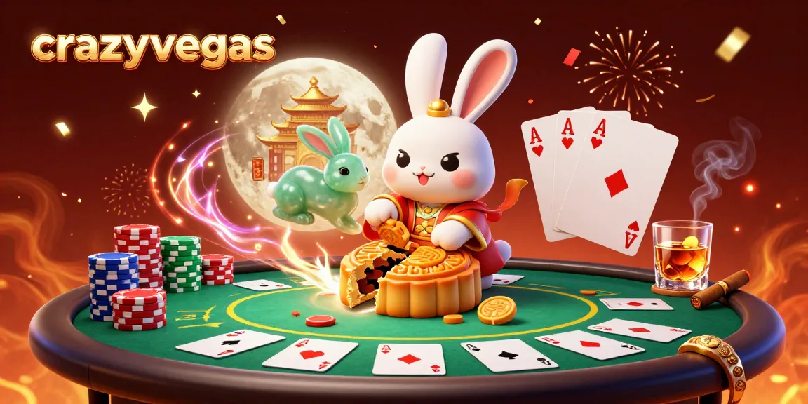 Experience thrilling poker action with crazyvegas as the moon rabbit reveals jackpot surprises among vibrant casino elements.